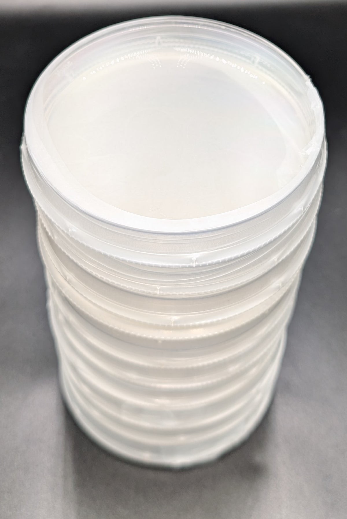 Stack of Mush Ohio prepared agar plates