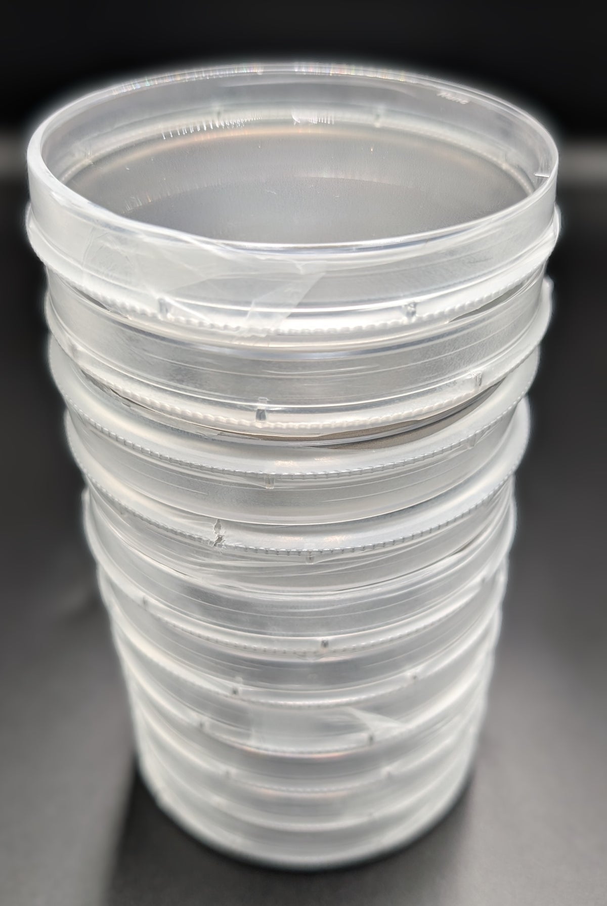 Stack of Mush Ohio prepared agar plates